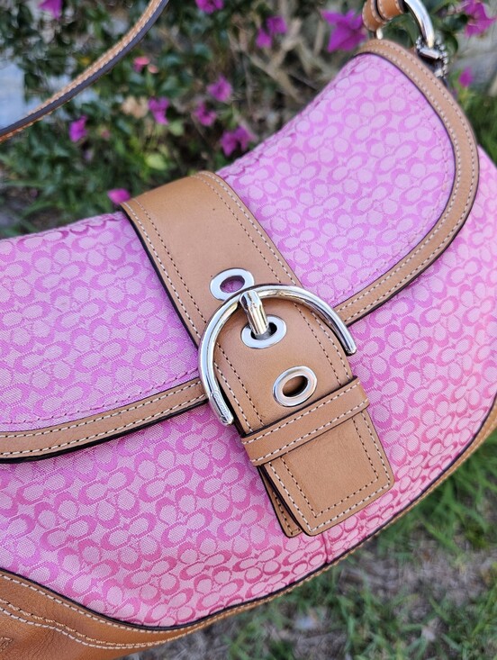 Coach Y2K Micro Signature Pink Soho Large Shoulder Bag Z16246